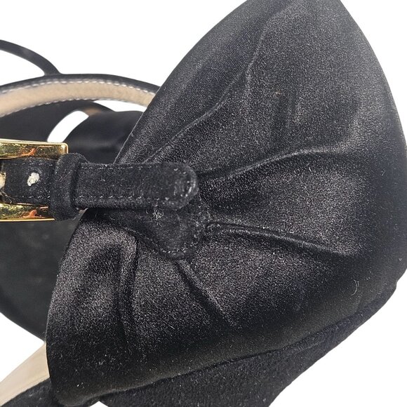 Prada Women Black Satin Heels 37 Minimalist Quiet Luxury Old Hollywood Glam - Picture 13 of 16